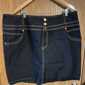 Blue Jean skirt above the knee